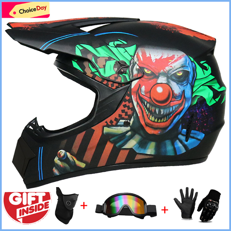 3Pcs Kids Off-Road Full Helmet - đánh giá và giá Mountain Biking Full Face Helmet