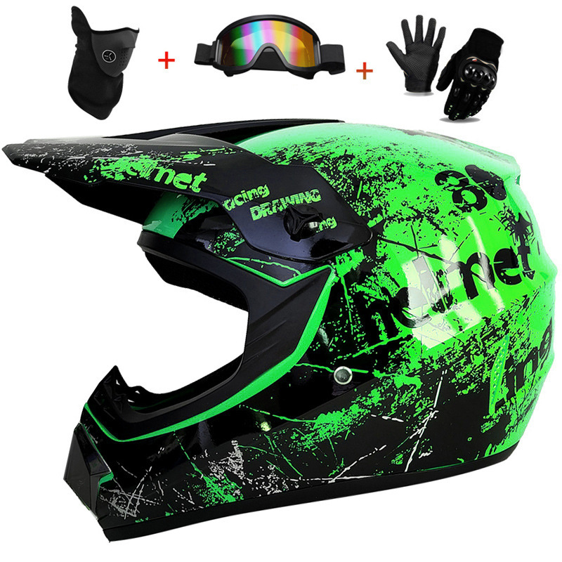 3Pcs Kids Off-Road Full Helmet - đánh giá và giá Mountain Biking Full Face Helmet